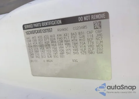 2014 Chevrolet Express 2500 Work Van из США, поврежденный, VIN 1GCWGFCAXE1207557